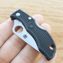 Spyderco Ladybug 3 Lockback Folding Knife 1.88" VG-10 Steel Serrated Blade Black FRN Handle