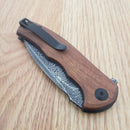 Civivi Mini Praxis Linerlock Folding Knife 3" Damascus Steel Blade Wood Handle