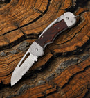 Myerchin Generation 2 Folding Knife 2.5" Serrated Stainless Blade Wood Handle