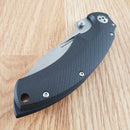 Bastinelli Creations Folding Knife 3.13" D2 Tool Steel Blade Black G10 / Titanium Handle