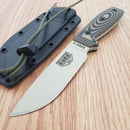 ESEE Model 4 Fixed Knife 4.5" Desert Tan Powder Coated 1095HC Steel Blade Black And Coyote Brown 3D Machined G10 Handle 4PDT005