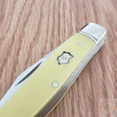 Rough Ryder Large Stockman Pocket Knife 440 Steel Blades Yellow Synthetic Handle