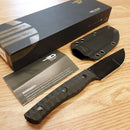 Bestech Knives Heidi Blacksmith 2 Fixed Knife 4" S35VN Steel Blade Black Sculpted Carbon Fiber Handle