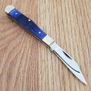 Frost Cutlery Coke Bottle Pocket Knife Stainless Steel Blades Blue Jigged Bone Handle