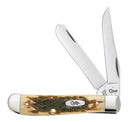 Case XX Cutlery Mini Trapper Pocket Knife Stainless Blades Amber Bone Handle 00013 -Case Cutlery - Survivor Hand Precision Knives & Outdoor Gear Store