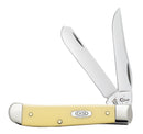 Case XX Mini Trapper Pocket Knife Carbon Steel Blades Yellow Synthetic Handle 00029 -Case Cutlery - Survivor Hand Precision Knives & Outdoor Gear Store