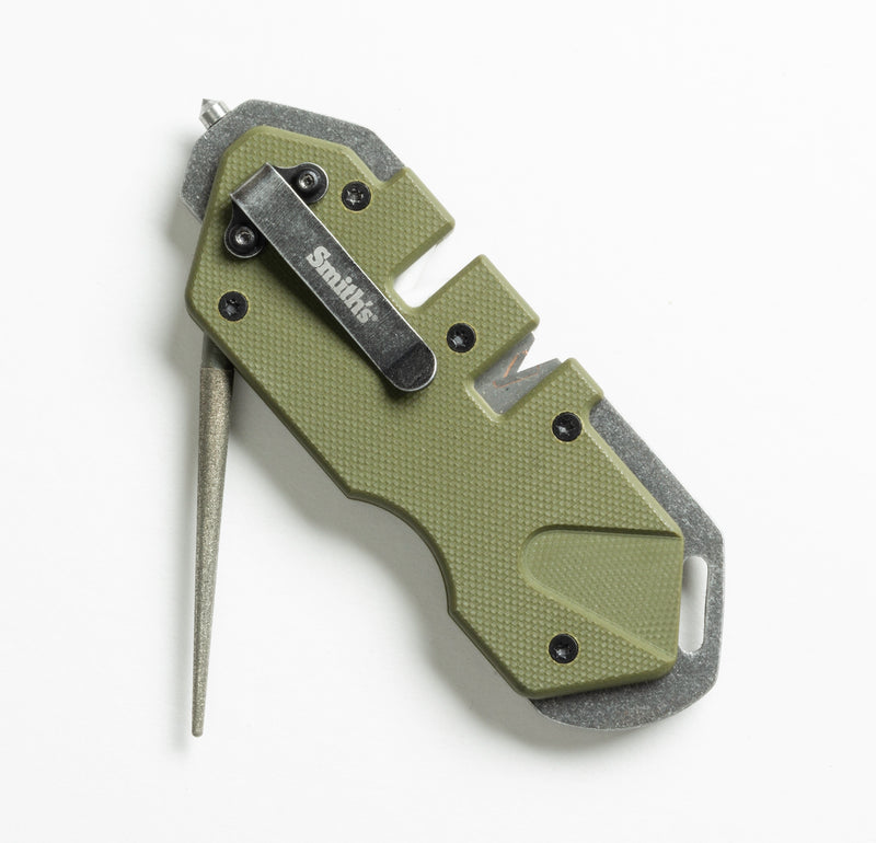 Smith's Sharpeners PP1 Tactical Sharpener Stainless Frame Glass Breaker OD Green 50981 -Smith´s Sharpeners - Survivor Hand Precision Knives & Outdoor Gear Store