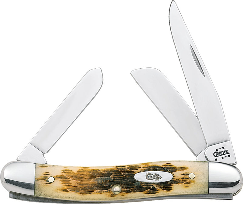 Case XX Cutlery Stockman Series Pocket Knife Stainless Blades Amber Bone Handle 00042 -Case Cutlery - Survivor Hand Precision Knives & Outdoor Gear Store