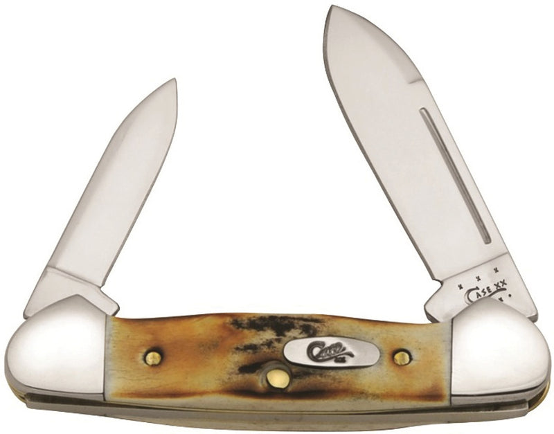 Case XX Cutlery Baby Butterbean Pocket Knife Stainless Steel Blades Stag Handle 05537 -Case Cutlery - Survivor Hand Precision Knives & Outdoor Gear Store