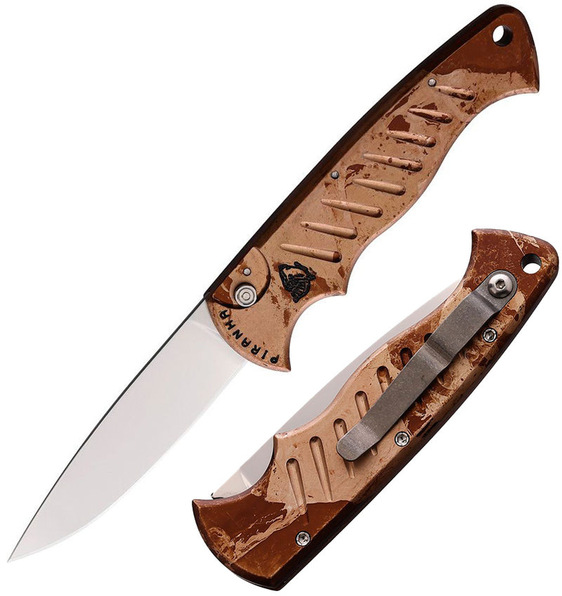 Piranha Knives Pocket Tactical Button Folding Automatic Knife 3.25" 154CM Steel Blade Camo Aluminum Handle P1C -Piranha Knives - Survivor Hand Precision Knives & Outdoor Gear Store