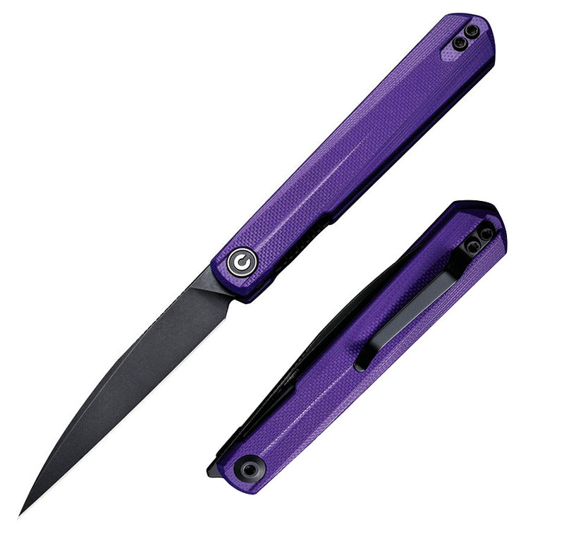 Civivi Clavi Linerlock Folding Knife 3" Nitro-V Steel Wharncliffe Blade Purple G10 Handle C210192 -Civivi - Survivor Hand Precision Knives & Outdoor Gear Store