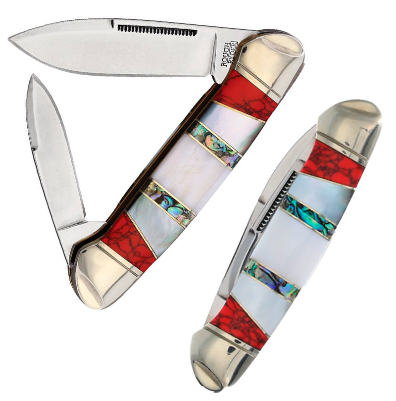 Rough Ryder Canoe Pocket Knife Stainless Steel Blades Stone/Abalone/MOP Handle 2402 -Rough Ryder - Survivor Hand Precision Knives & Outdoor Gear Store