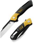 Bestech Knives Rockface Linerlock Folding Knife 3.75" D2 Tool Steel Blade Black And Yellow G10 Handle KG46A -Bestech Knives - Survivor Hand Precision Knives & Outdoor Gear Store