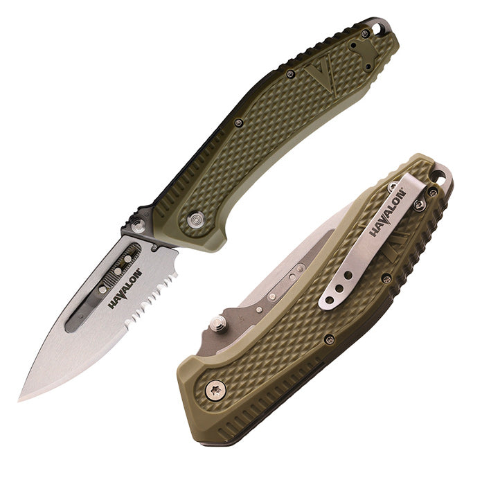 Havalon EDC REDI-Lock A/O Folding Knife 3" AUS-8 Steel Blade Green Textured Synthetic Handle XTCREDIG -Havalon - Survivor Hand Precision Knives & Outdoor Gear Store