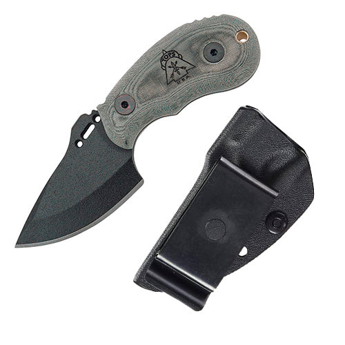 TOPS Wolf Pup Fixed Knife 2.25" 1095 High Carbon Steel Blade Black Linen Micarta Handle P10 -TOPS - Survivor Hand Precision Knives & Outdoor Gear Store