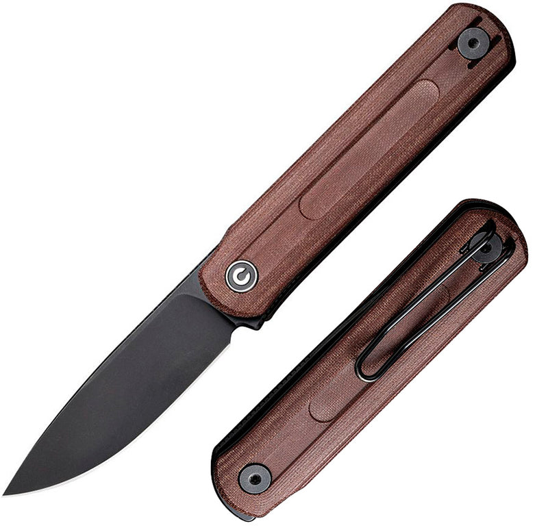 Civivi Slip Joint Folding Knife 2.63" Nitro-V Steel Drop Point Blade Brown Linen Micarta Handle C210442 -Civivi - Survivor Hand Precision Knives & Outdoor Gear Store