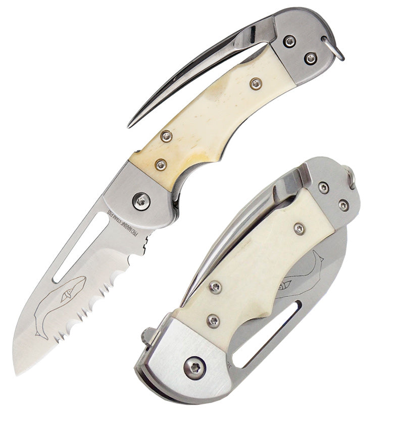 Myerchin Generation 2 Crew Folding Knife 2.5" German Stainless Steel Blade White Bone Handle AF377P -Myerchin - Survivor Hand Precision Knives & Outdoor Gear Store