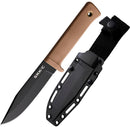 Cold Steel SRK Compact Fixed Knife 5" Black Tuff-Ex Coated SK5 Carbon Steel Clip Point Blade Desert Tan Kray-Ex Handle 49LCKDDTBK -Cold Steel - Survivor Hand Precision Knives & Outdoor Gear Store