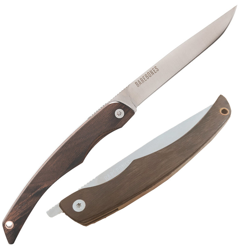 Barebones Living Solo Folding Knife 3.5” 50CrMoV15 Steel Blade Composite Hardwood/Walnut Handle RE2110 -Barebones Living - Survivor Hand Precision Knives & Outdoor Gear Store