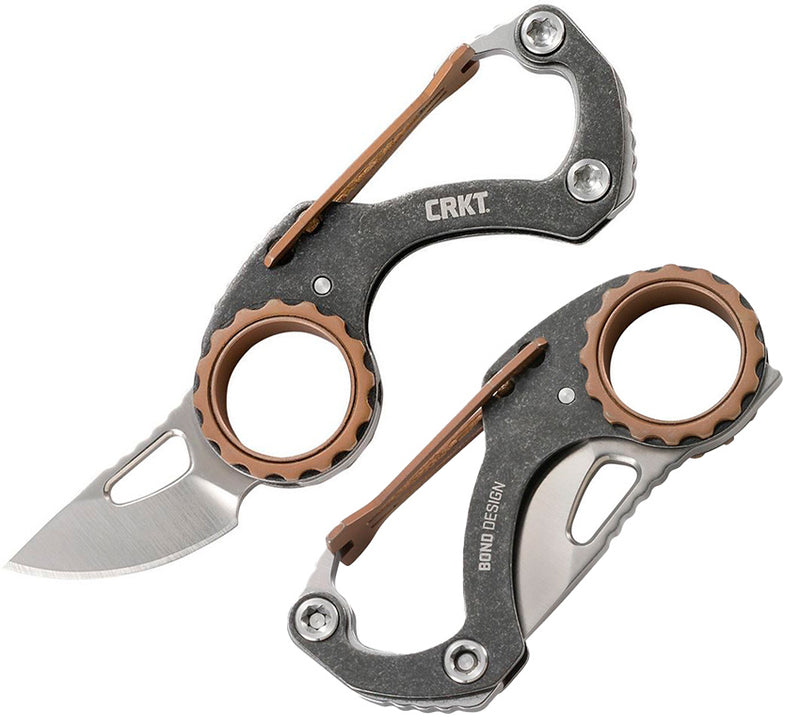 CRKT Compano Carabiner Folding Knife 1.5" 5Cr15MoV Steel Blade Stainless/Bronze Accents Handle 9082 -CRKT - Survivor Hand Precision Knives & Outdoor Gear Store