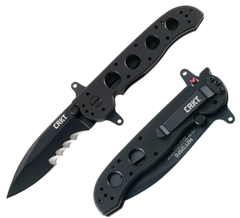 CRKT M21 Linerlock Folding Knife 3.12" Powder Coated Veff Serrated 1.4116 Steel Blade Black G10 Handle M2112SFG -CRKT - Survivor Hand Precision Knives & Outdoor Gear Store