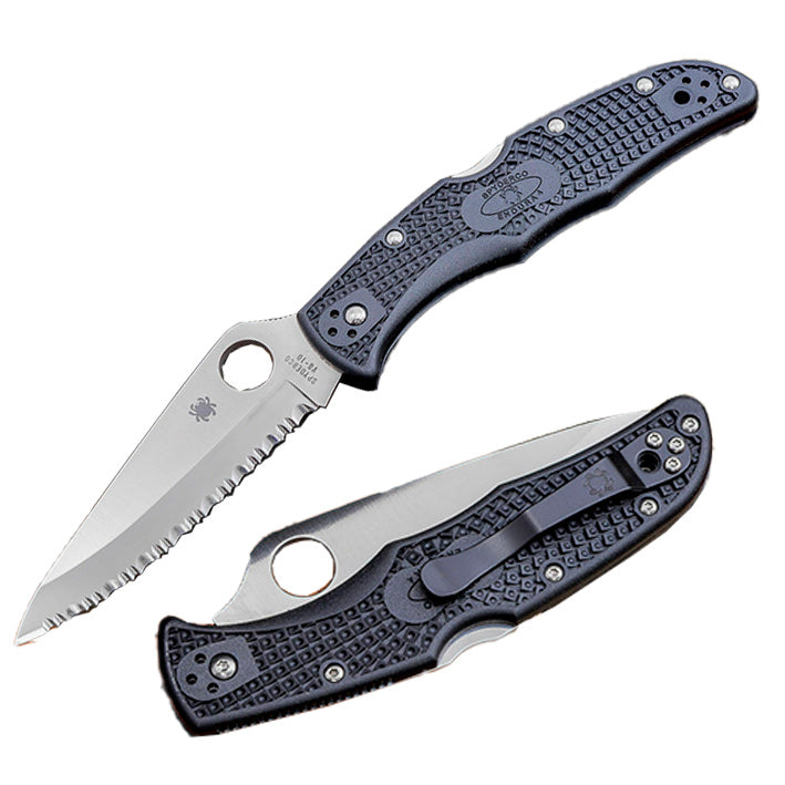 Spyderco Endura 4 Lockback Folding Knife 3.75" VG10 Steel Blade Black Textured FRN Handle 10SBK -Spyderco - Survivor Hand Precision Knives & Outdoor Gear Store