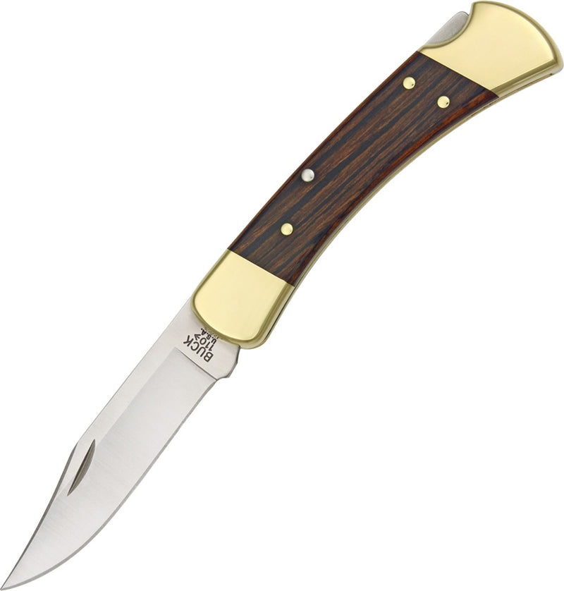 Buck Model 110 Hunter Folding Knife 420HC Steel Blade Rich Grain Wood/Brass Handle 110BRSCB -Buck - Survivor Hand Precision Knives & Outdoor Gear Store