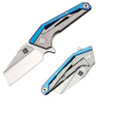Artisan Cutlery Ravine Frame Folding Knife 3" Bohler M390 Steel Blade Blue/Gray Titanium Handle 1819GBUM -Artisan Cutlery - Survivor Hand Precision Knives & Outdoor Gear Store