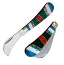 Rough Ryder Hawkbill Folding Knife 440B Steel Blade Stone/Abalone/MOP/Malachite And Turquoise 2406 -Rough Ryder - Survivor Hand Precision Knives & Outdoor Gear Store
