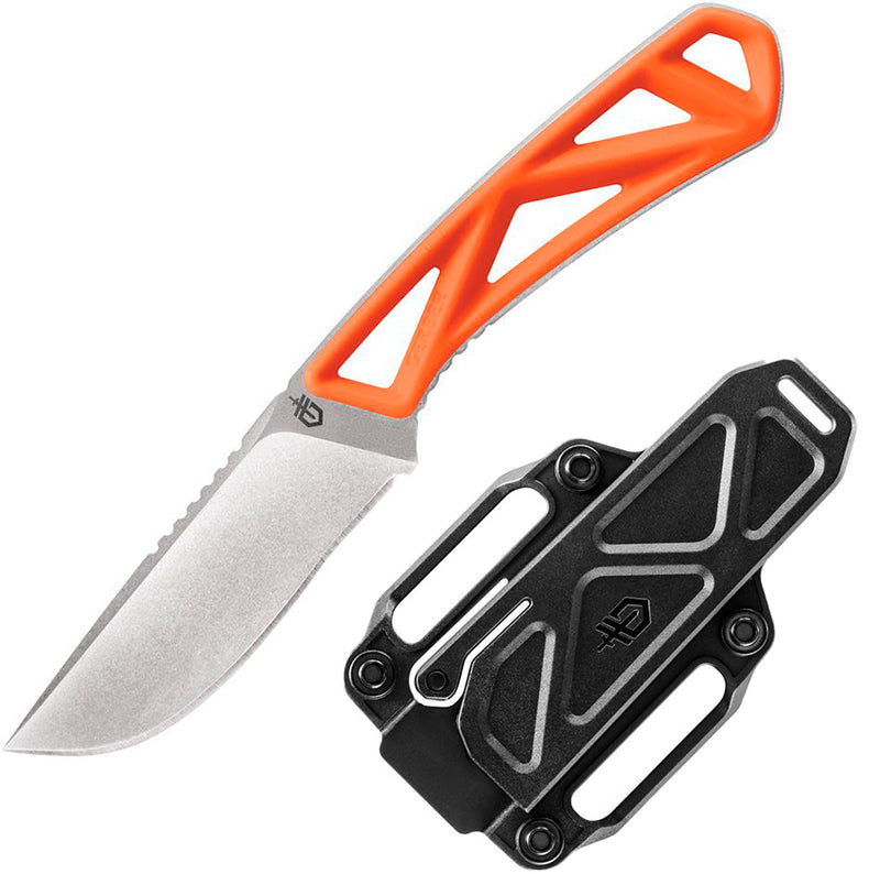 Gerber Exo-Mod Fixed Knife 3" Stainless Steel Blade Orange Glass Filled Nylon/Skeletonized Handle 915 -Gerber - Survivor Hand Precision Knives & Outdoor Gear Store