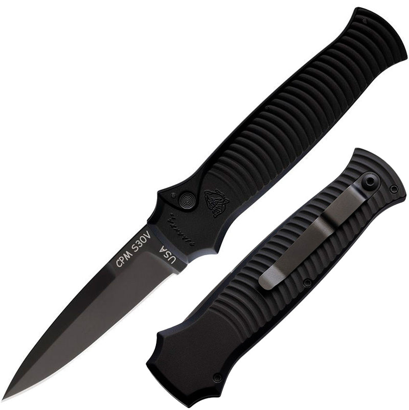 Piranha Knives Bodyguard Tactical Folding Automatic Knife 3.25" Black Oxide Coated CPM S30V Steel Blade Aluminum Handle CP6BKT -Piranha Knives - Survivor Hand Precision Knives & Outdoor Gear Store