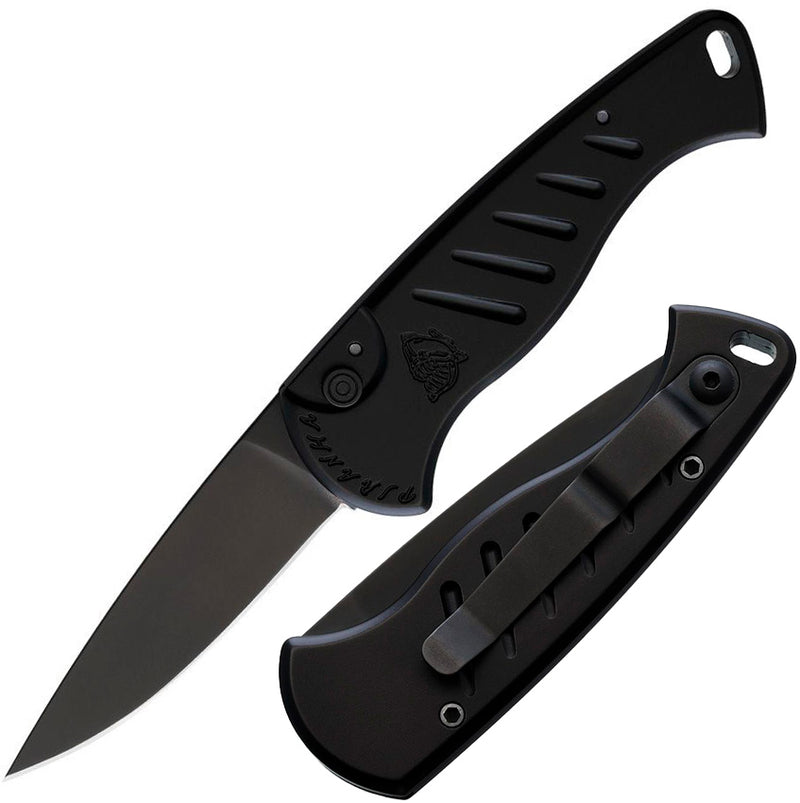 Piranha Knives Fingerling Tactical Folding Automatic Knife 2.5" Black Oxide Coated 154CM Steel Blade Aluminum Handle CP2BKT -Piranha Knives - Survivor Hand Precision Knives & Outdoor Gear Store