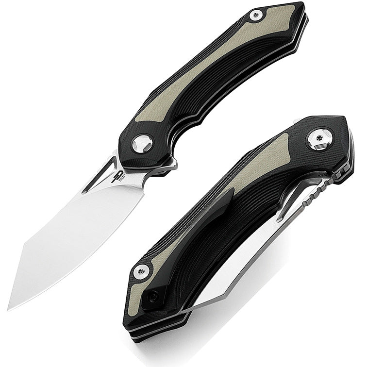 Bestech Knives Kasta Linerlock Folding Knife 3.5" 154CM Steel Blade Black And Tan G10 Handle KG45B -Bestech Knives - Survivor Hand Precision Knives & Outdoor Gear Store
