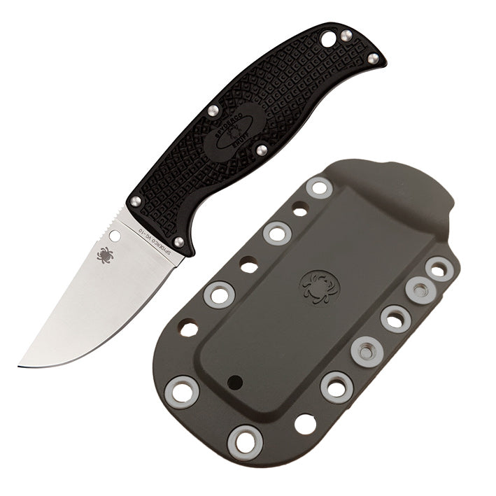 Spyderco Enuff Clip Fixed Knife 2.75" VG-10 Steel Blade Black Bi-Directional Texture FRN Handle FB31CPBK -Spyderco - Survivor Hand Precision Knives & Outdoor Gear Store