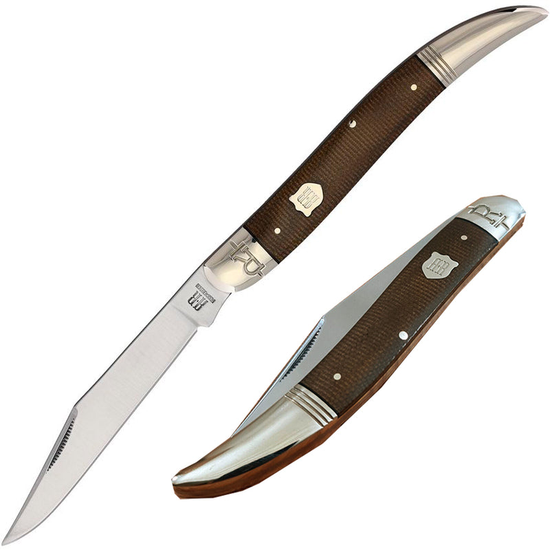 Rough Ryder Large Toothpick Folding Knife 440 Steel Blade Brown Burlap Micarta Handle 2328 -Rough Ryder - Survivor Hand Precision Knives & Outdoor Gear Store