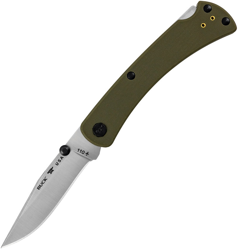 Buck 110 Slim Pro TRX Folding Knife 3.75" CPM S30V Steel Blade OD Green Cerakote Stainless Steel Handle 110GRS3 -Buck - Survivor Hand Precision Knives & Outdoor Gear Store