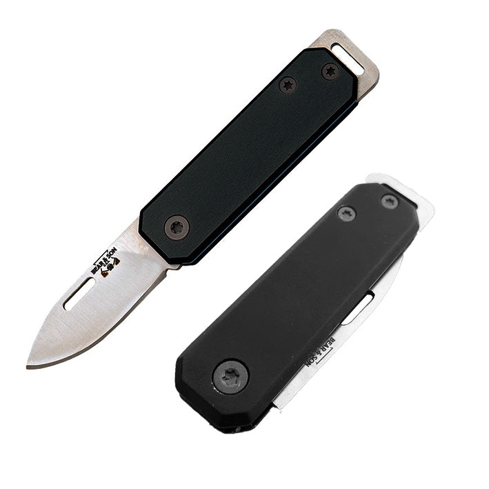 Bear & Son Small Slip Joint Folding Knife 1.5" High Carbon Steel Blade Black Aluminum Handle 109BK -Bear & Son - Survivor Hand Precision Knives & Outdoor Gear Store