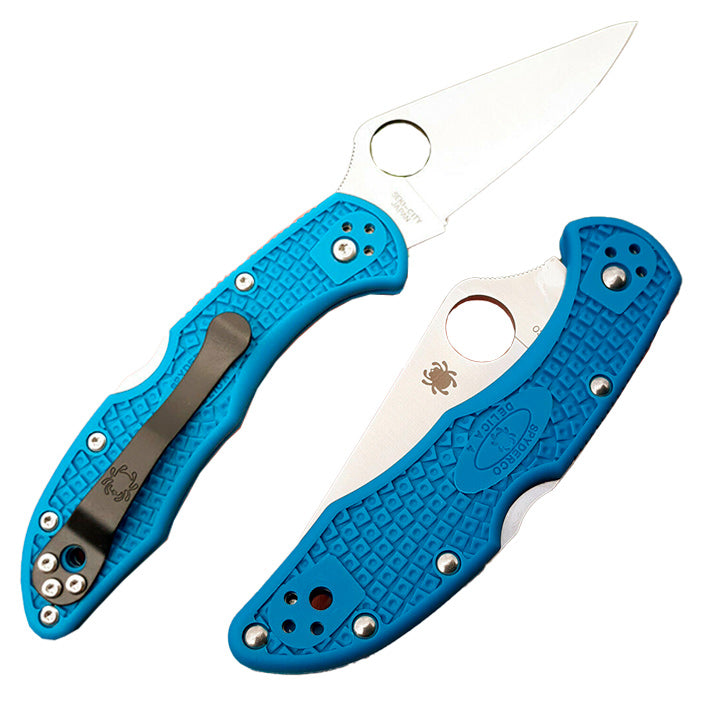 Spyderco Delica Lockback Folding Knife 3" VG-10 Steel Blade Blue Textured FRN Handle 11FPBL -Spyderco - Survivor Hand Precision Knives & Outdoor Gear Store