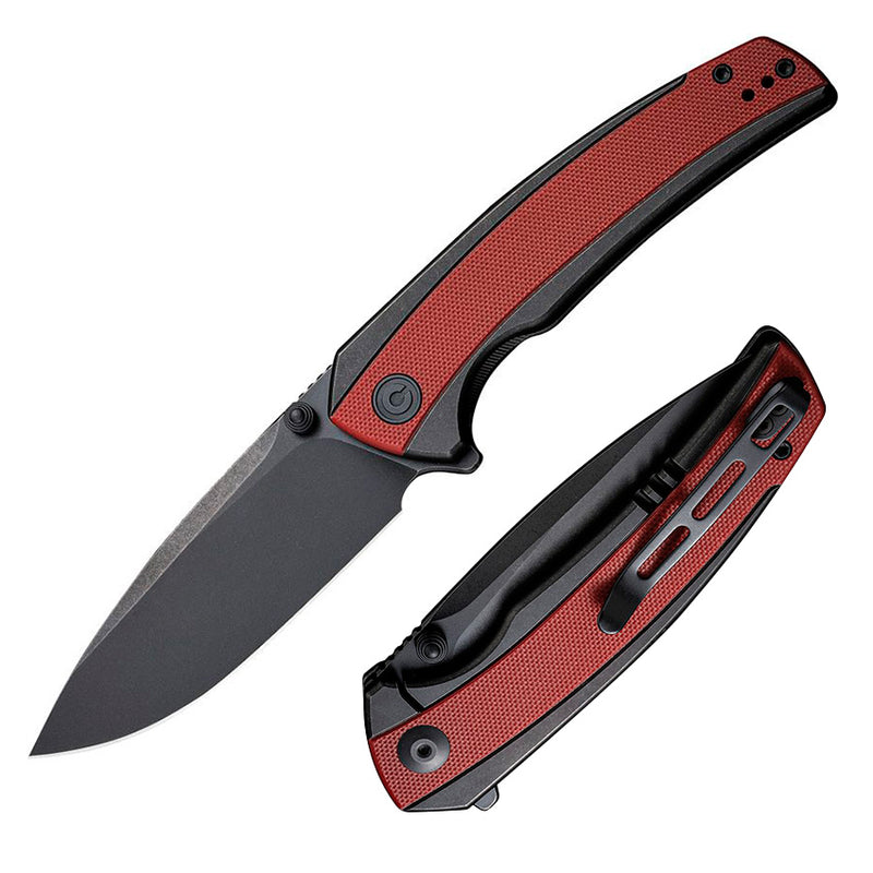 Civivi Teraxe Folding Knife 3.5" Nitro-V Steel Drop Point Blade Stainless/Burgundy G10 Inlay Handle VC200361 -Civivi - Survivor Hand Precision Knives & Outdoor Gear Store