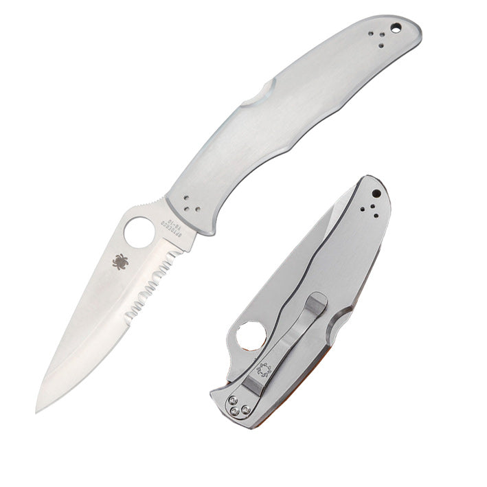 Spyderco Endura 4 Lockback Folding Knife 3.75" VG-10 Steel Blade Brushed Stainless Steel Handle 10PS -Spyderco - Survivor Hand Precision Knives & Outdoor Gear Store