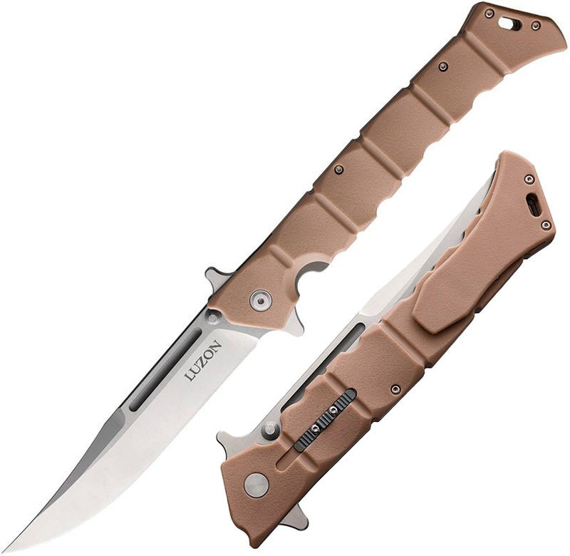 Cold Steel Large Luzon Liner Folding Knife 6" 8Cr13MoV Steel Clip Point Blade Desert Tan GFN Handle 20NQXDTST -Cold Steel - Survivor Hand Precision Knives & Outdoor Gear Store