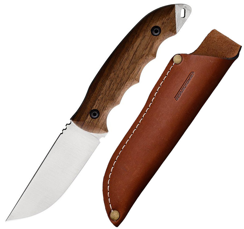 BPS Knives Camping Fixed Knife 4" 1066 Carbon Steel Blade Walnut Wood Handle SHK04CS -Survivor Hand - Survivor Hand Precision Knives & Outdoor Gear Store