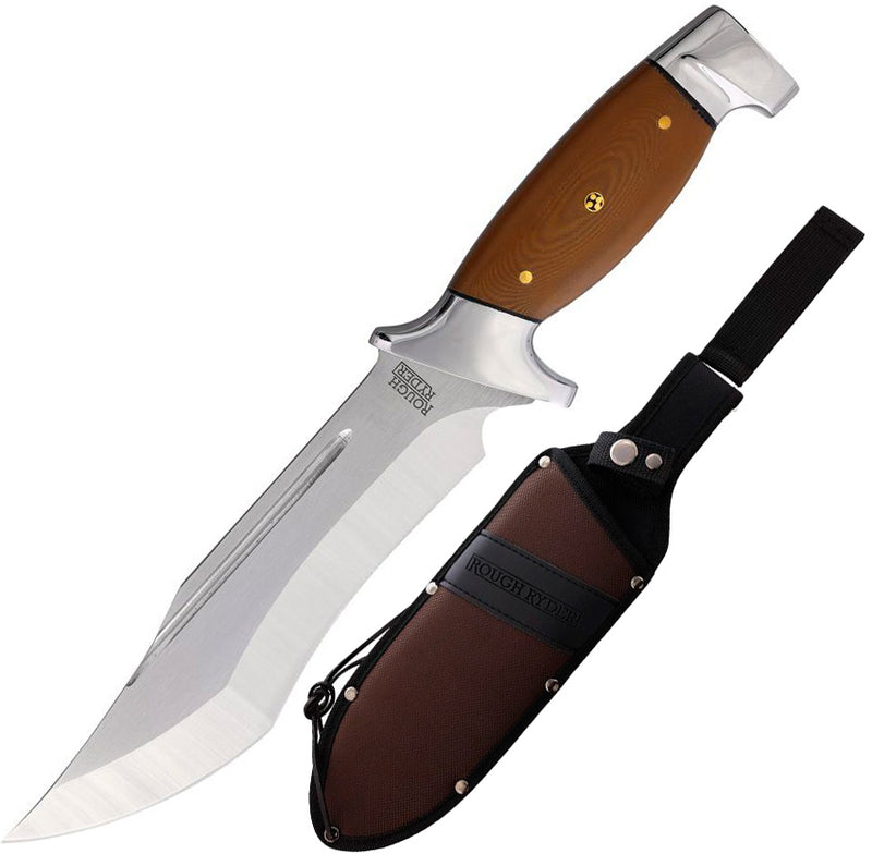 Rough Ryder Fixed Knife 9" Stainless Steel Bowie Blade Brown G10 Handle 2317 -Rough Ryder - Survivor Hand Precision Knives & Outdoor Gear Store