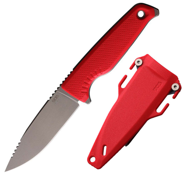 SOG Altair FX Fixed Knife 3.38" Gray TiNi Coated 154CM Steel Clip Point Blade Canyon Red GRN Handle G17790257 -SOG - Survivor Hand Precision Knives & Outdoor Gear Store