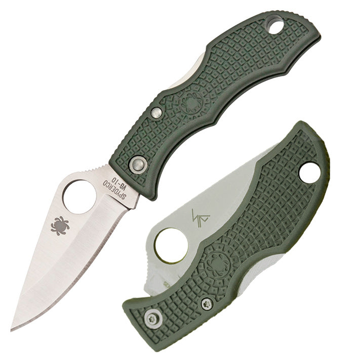 Spyderco Ladybug 3 Lockback Folding Knife 1.88" VG-10 Steel Blade Green FRN Handle LFGP3 -Spyderco - Survivor Hand Precision Knives & Outdoor Gear Store