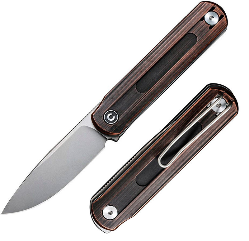 Civivi Slip Joint Folding Knife 2.63" Nitro-V Steel Blade Black Hand Rubbed Copper Handle C210441 -Civivi - Survivor Hand Precision Knives & Outdoor Gear Store