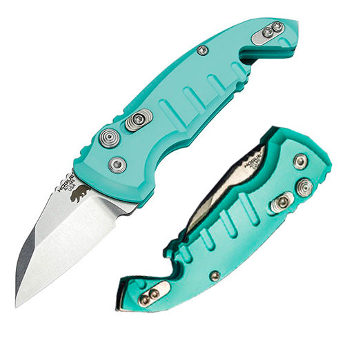 Hogue A01 Microswitch Folding Automatic Knife 2" CPM-154 Steel Blade Teal Aluminum Handle 24143 -Hogue - Survivor Hand Precision Knives & Outdoor Gear Store