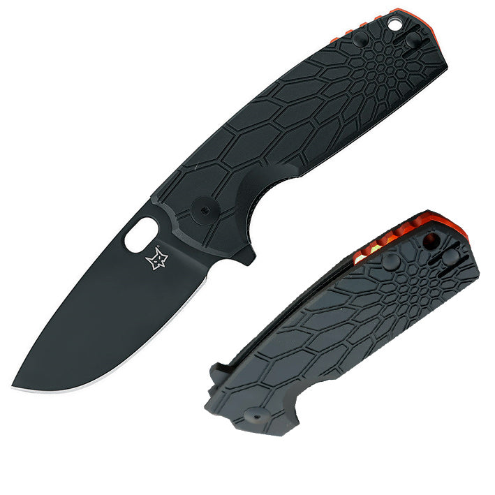 Fox Core Linerlock Folding Knife 3" Bohler N690 Steel Blade Black Textured FRN Handle X604B -Fox - Survivor Hand Precision Knives & Outdoor Gear Store