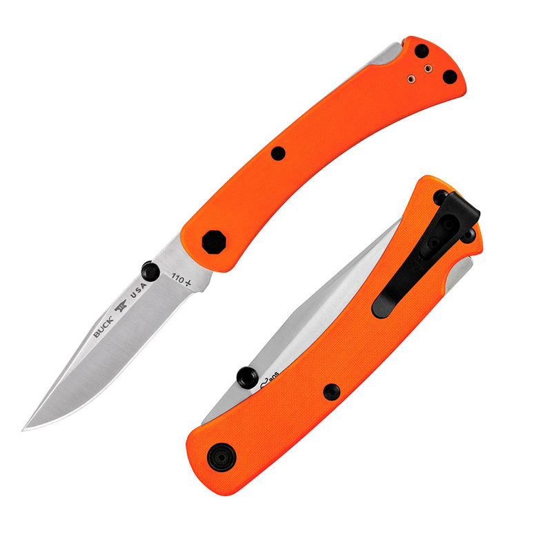 Buck 110 Slim Pro TRX Folding Knife 3.75" CPM S30V Steel Blade Orange Cerakote Stainless Handle 110ORS3 -Buck - Survivor Hand Precision Knives & Outdoor Gear Store