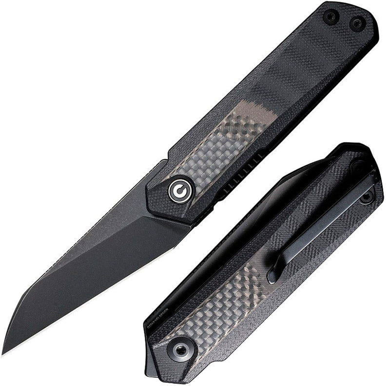 Civivi Ki-V Plus Folding Knife 2.5" Nitro-V Steel Blade Black G10/Carbon Fiber Inlay Handle VC20005B3 -Civivi - Survivor Hand Precision Knives & Outdoor Gear Store